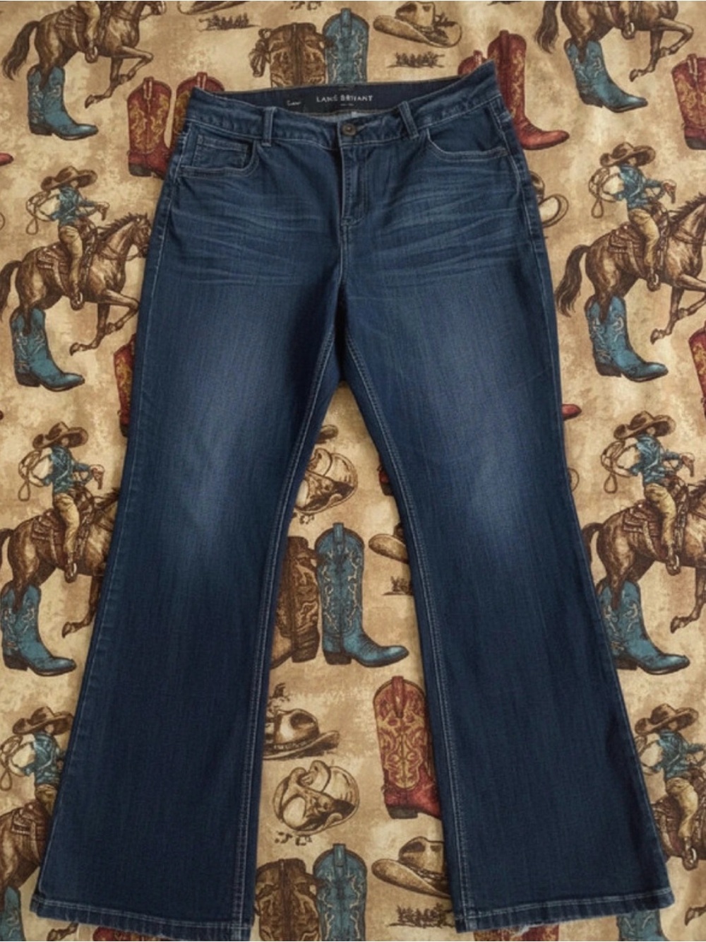 Lane Bryant Dark Indigo Bootcut Jeans plus size 18 tummy technology